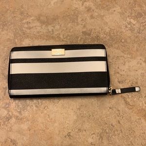 Kate Spade Black & White Striped Wallet